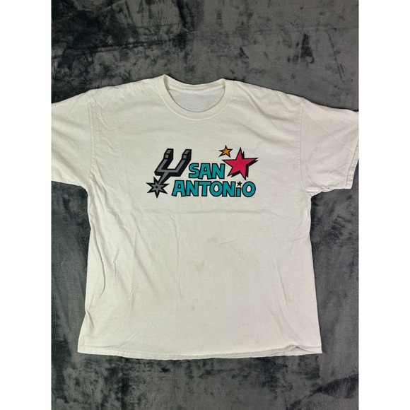 Vintage San Antonio Spurs Graphic Tee Size XL 90s NBA Basketball Shirt - Picture 2 of 8